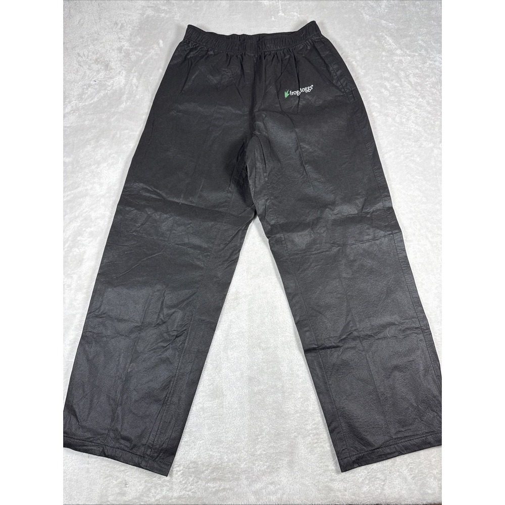 Frogg Toggs Rain Pants Men Medium Black Elastic Waist Pull On Waterproof Outdoor
